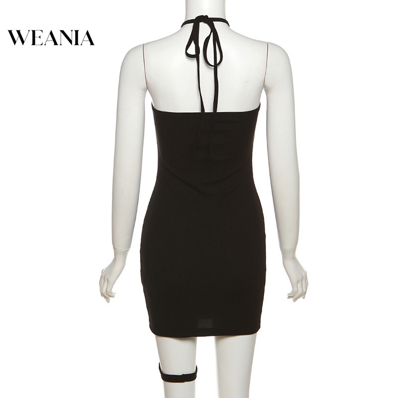 Weania Đầm Lưới Ôm Sát Chân Phối Dây Xích Hoa Hồng Ghép Nối Gợi Cảm Cho Nữ