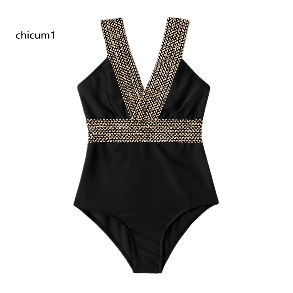 Đồ Bơi Một Mảnh Cổ Chữ V Khoét Sâu Hở Lưng Quyến Rũ Dành Cho Nữ