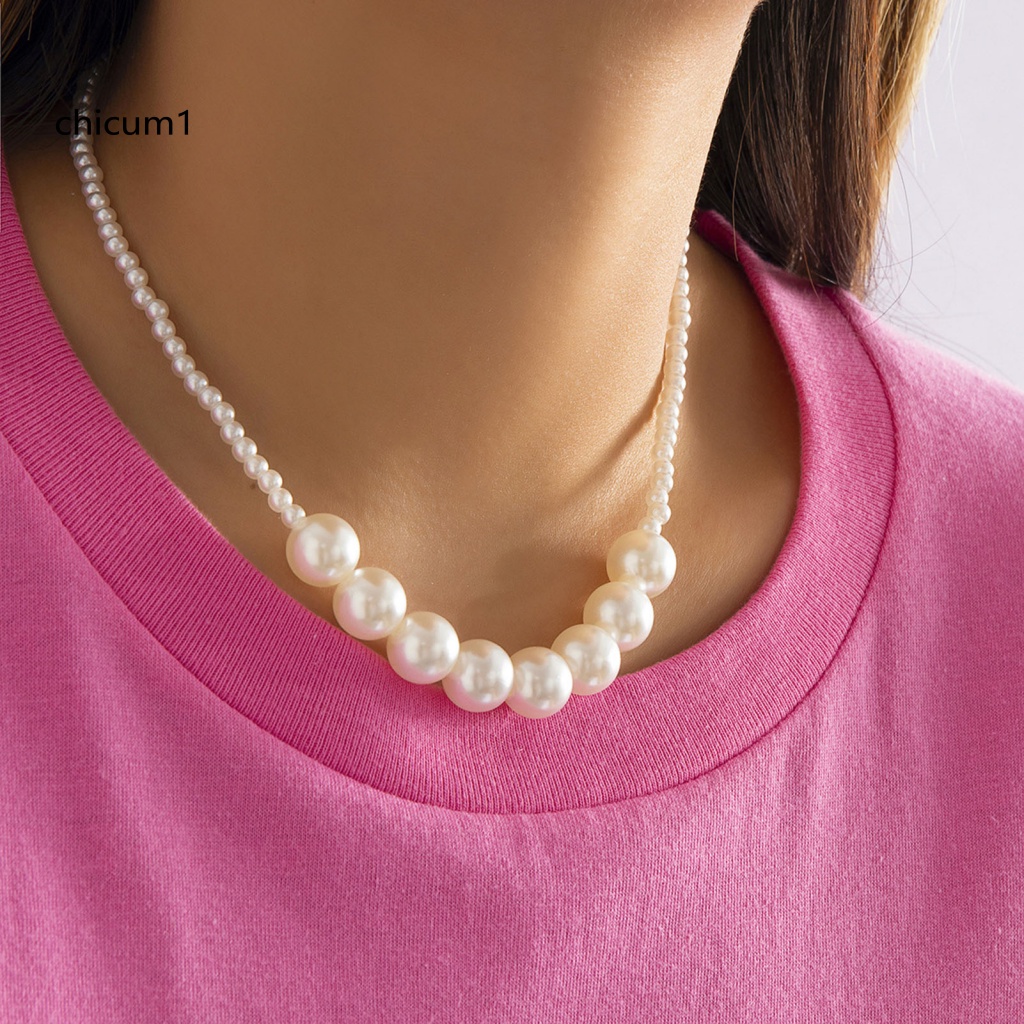 Vòng Cổ Choker CC Nữ Mặt Ngọc Trai Nhân Tạo Nhiều Lớp Tinh Tế Trang Sức Đám Cưới