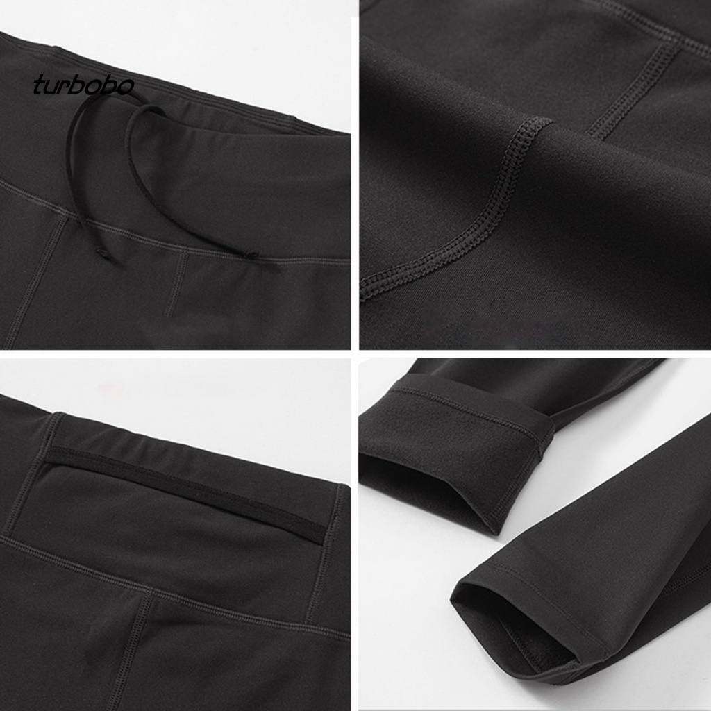 Turbobo Quần chạy bộ Lưng Thun Cao Có Túi Đựng Điện Thoại Dành Cho Nam