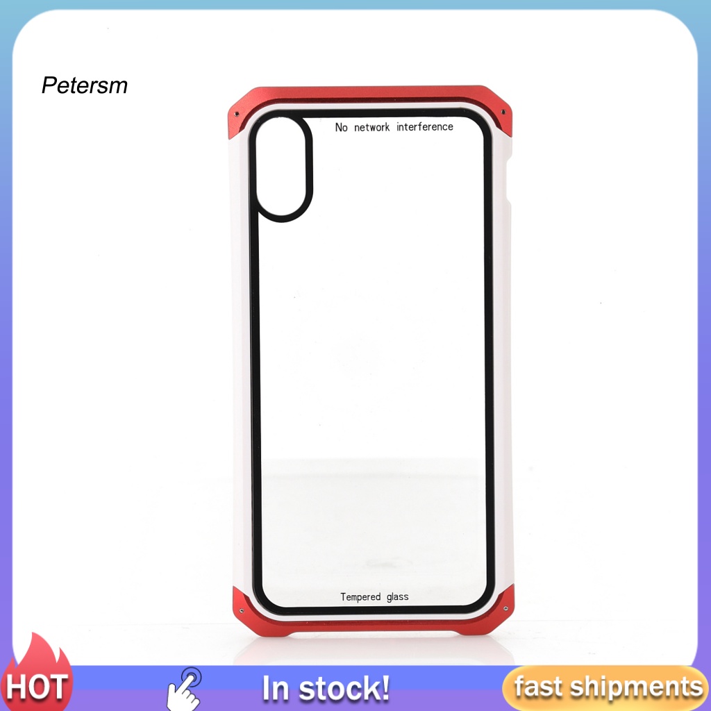 Ốp Điện Thoại Kính Cường Lực PP Khung Kim Loại Chống Sốc Cho iPhone 7 / 8 / X / XS / XR