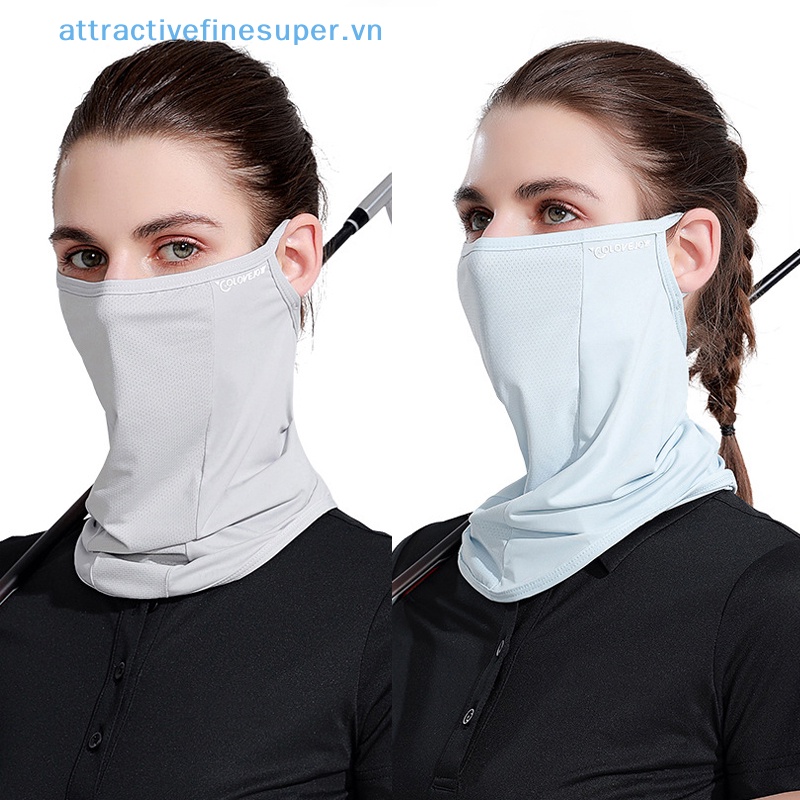 Afs Khăn Choàng Cổ Kiêm Khẩu Trang Lụa Lạnh Chống Tia UV Thoáng Khí Nhanh Khô Thời Trang Mùa Hè Cho Nữ