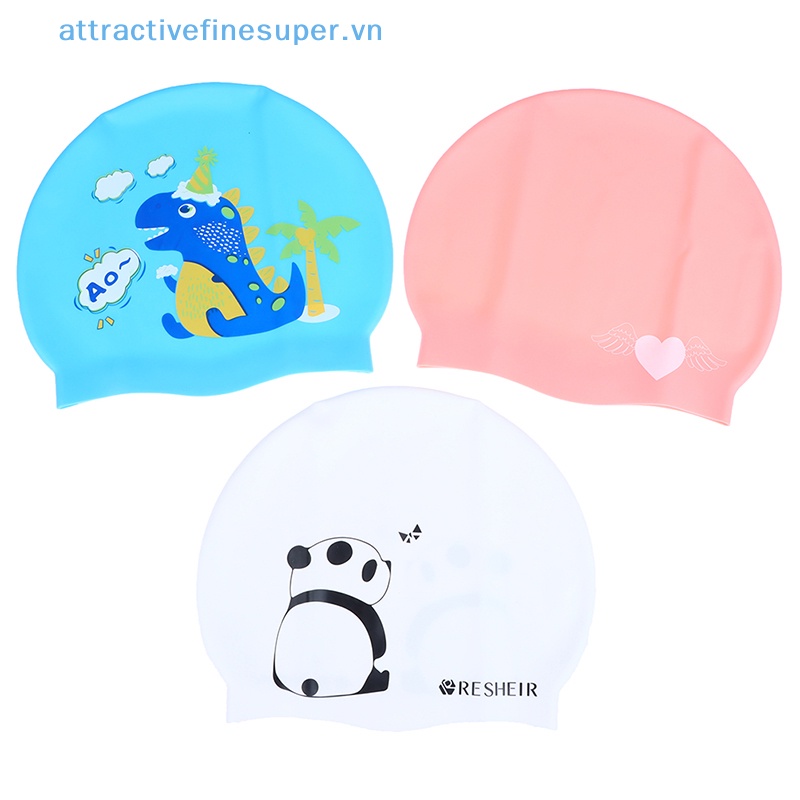 1 Chiếc Mũ Bơi Chất Liệu Silicone Co Giãn Chống Thấm Nước Cho Bé