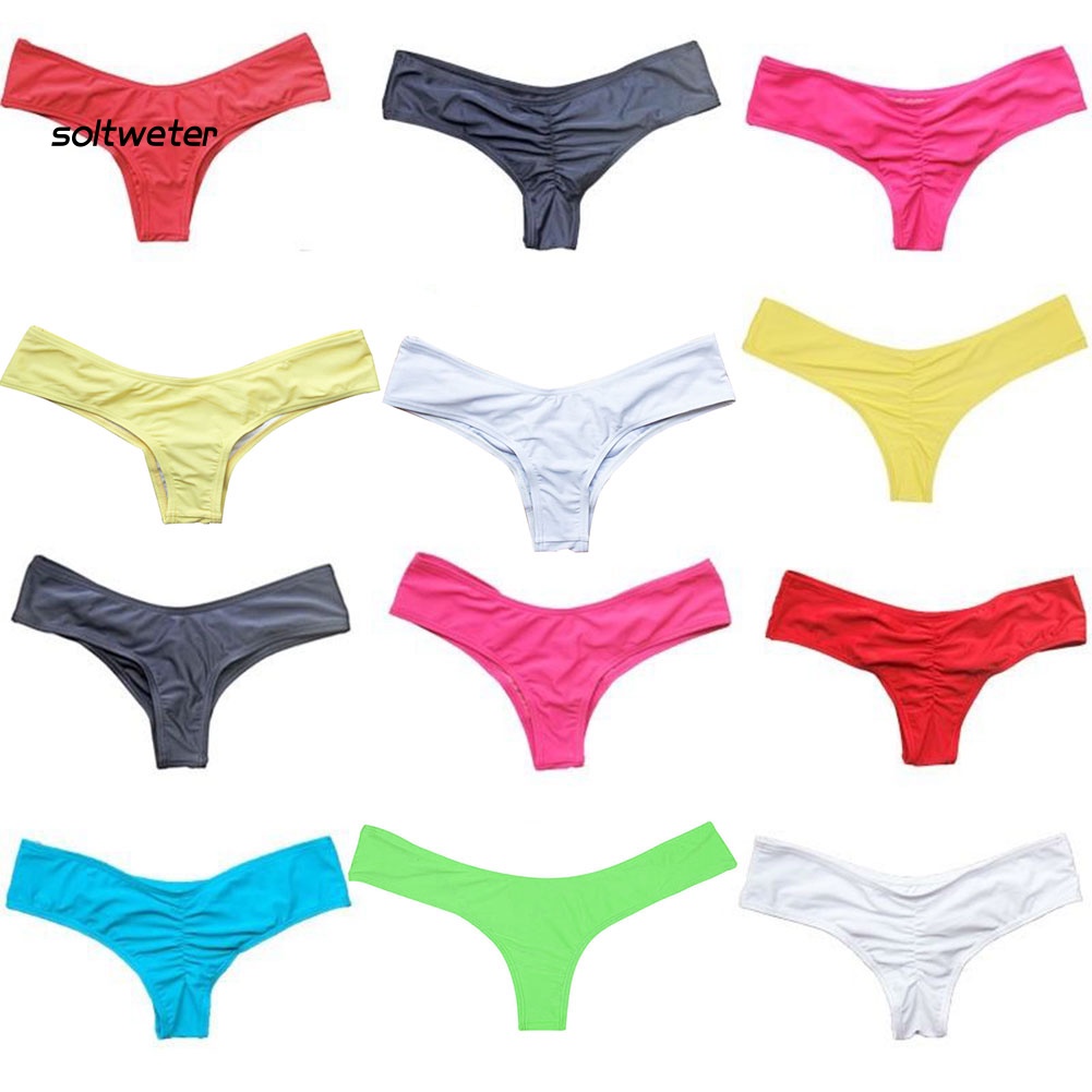 Quần Bikini Màu Sắc Trơn Quyến Rũ Phong Cách Hipster Cho Nữ