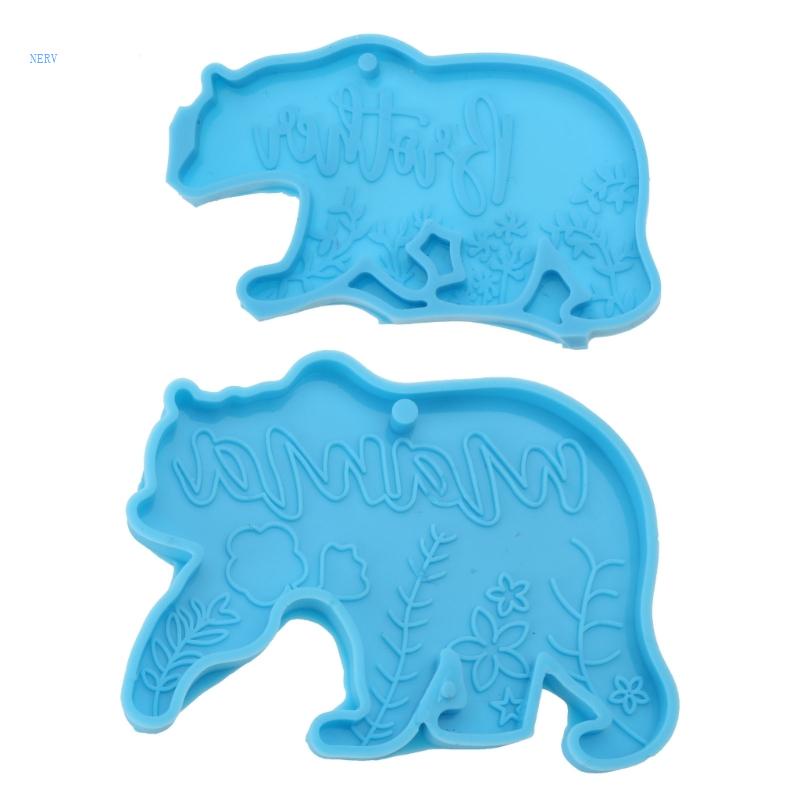 Set 2 Khuôn Silicon Hình Voi Hoạt Hình Dễ Thương Có Lỗ Tự Làm Đồ Thủ Công