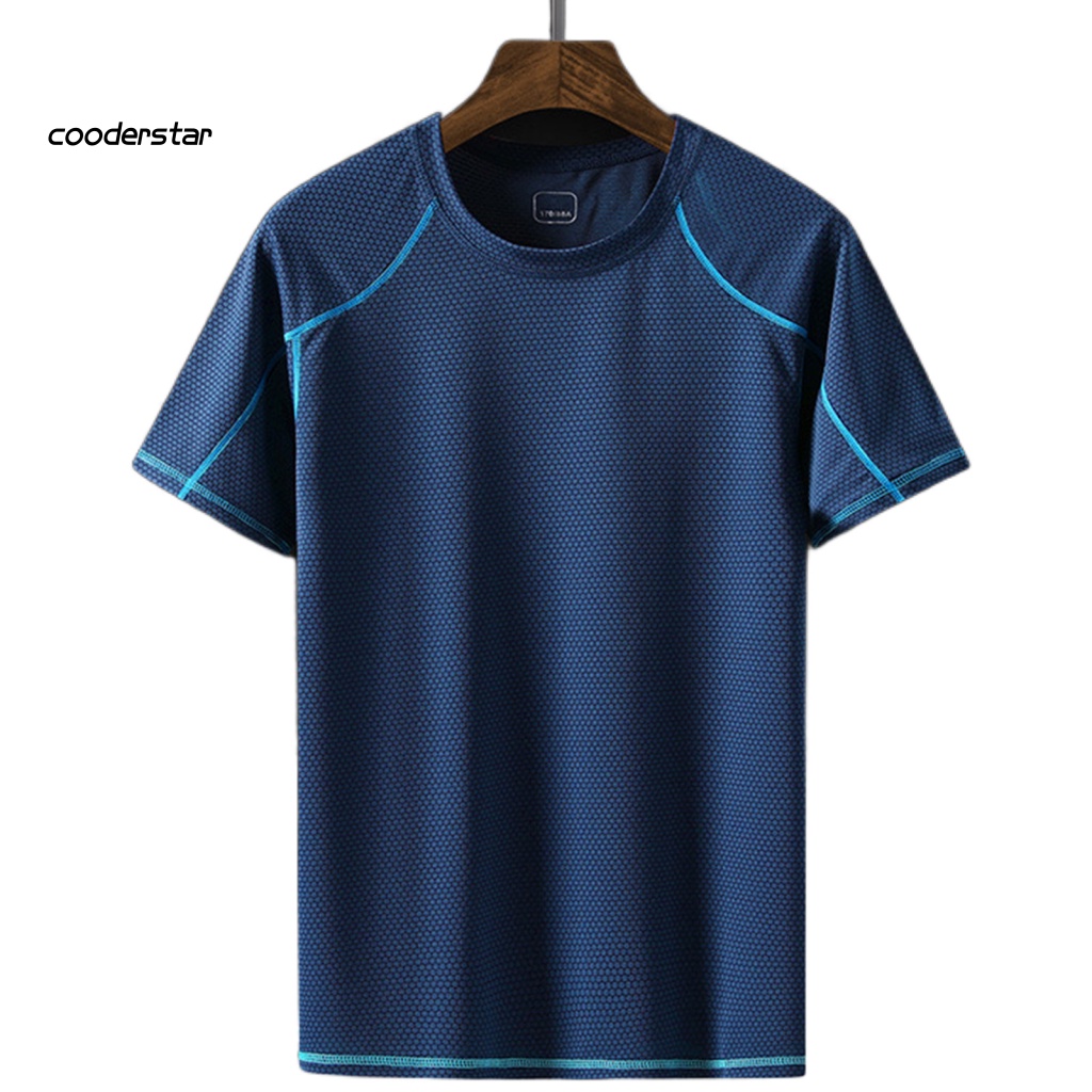 Áo Thun Thể Thao Tay Ngắn Màu Sắc Tương Phản Nhanh Khô Thấm Hút Mồ Hôi Thời Trang Mùa Hè Cho Nam
