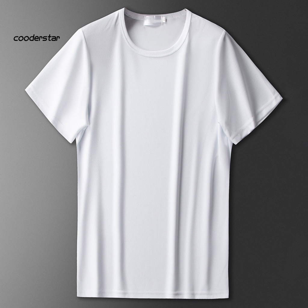 Áo Thun Cotton Tay Ngắn Cổ Tròn Phối Lưới Thoáng Khí Nhanh Khô Thời Trang Mùa Hè Cho Nam