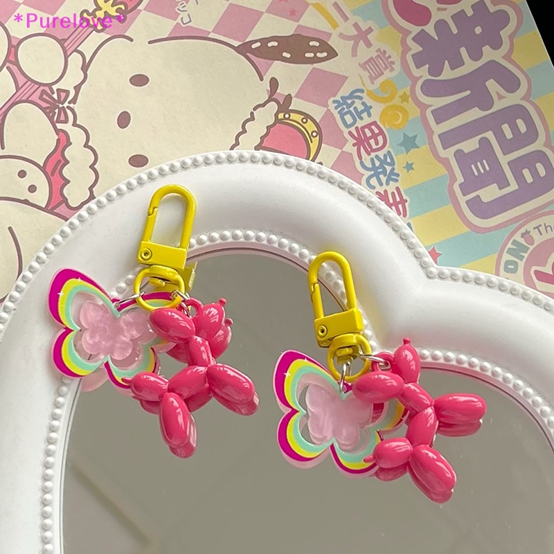 Móc Khóa Hình Cún Và Bong Bóng Màu Kẹo Dễ Thương Mới