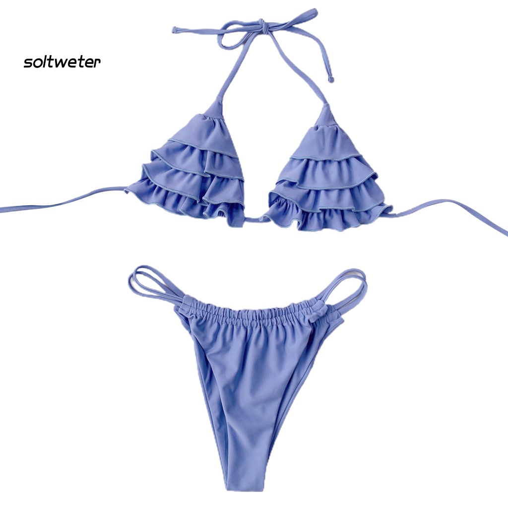 Bộ Bikini 2 Mảnh Màu Sắc Thời Trang Gợi Cảm Cho Nữ
