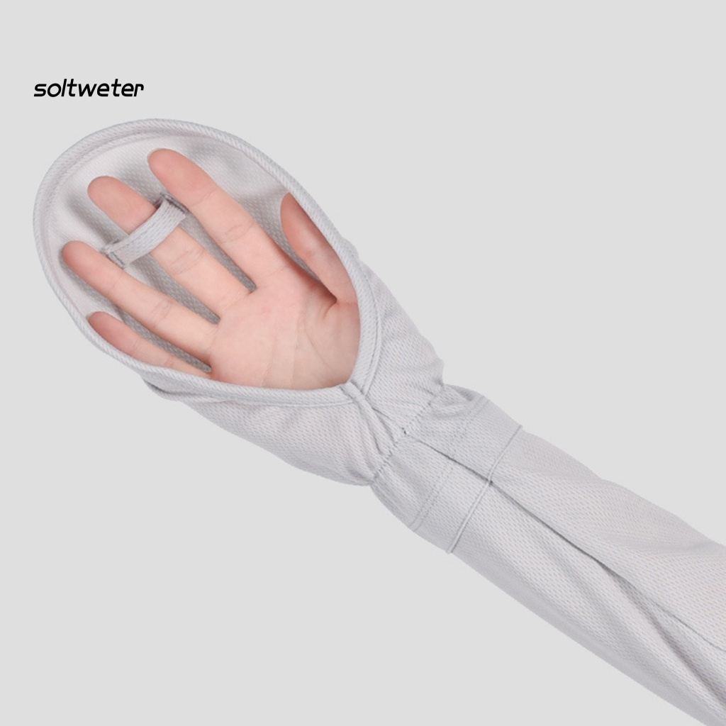 1 Cặp Găng Tay Chống Nắng / Tia UV Vải Mềm Thấm Hút Mồ Hôi Màu Trơn Thích Hợp Cho Nữ Hoạt