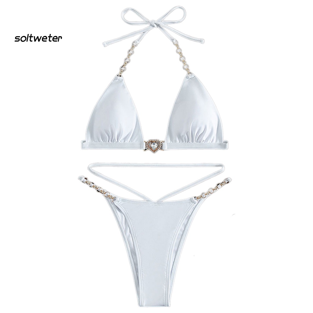 1 Bộ Đồ Bơi Hai Mảnh Cổ Chữ V Có Mút Đệm Ngực Thời Trang Mùa Hè Quyến Rũ Dành Cho Nữ