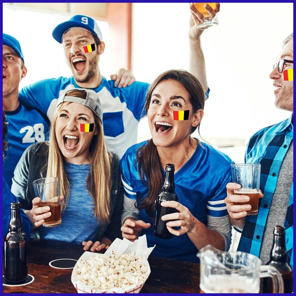 Bộ 10 Miếng Dán Mặt Tạm Thời Họa Tiết Cờ Các Nước Với Nhiều Phong Cách Khác Nhau