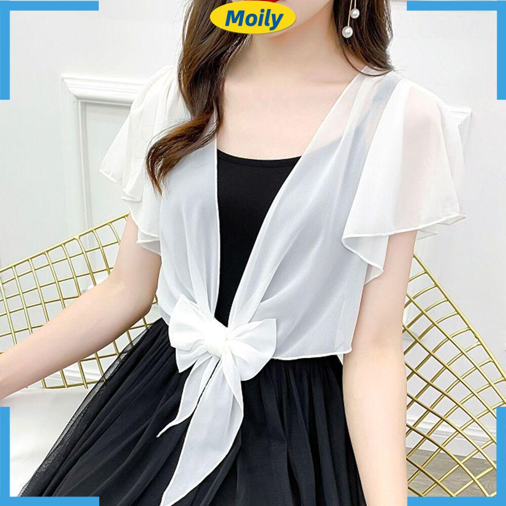 MOILYVN Áo Khoác Cardigan Mỏng Dáng Rộng Cỡ Lớn Thiết Kế Mới Trẻ Trung Cho Nữ