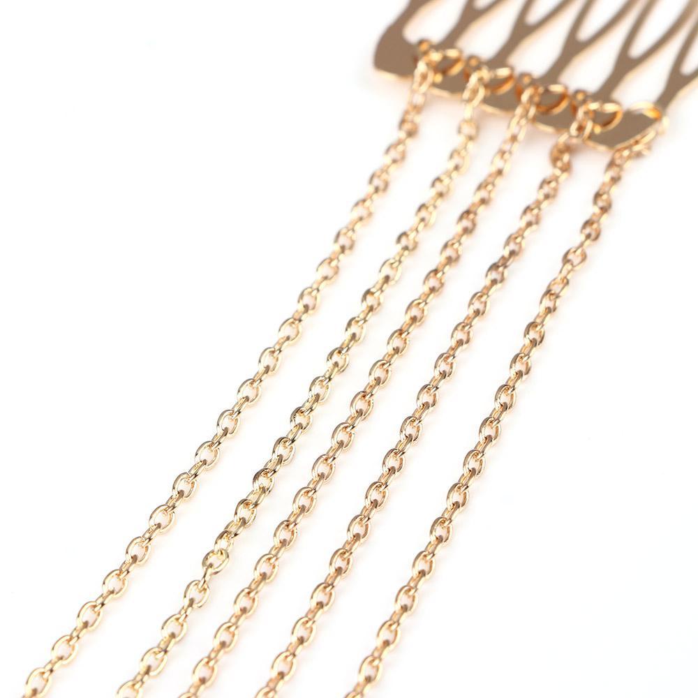 ANEMONE Băng Đô Mạ Vàng / Bạc Dạng Chuỗi Tua Rua Thời Trang