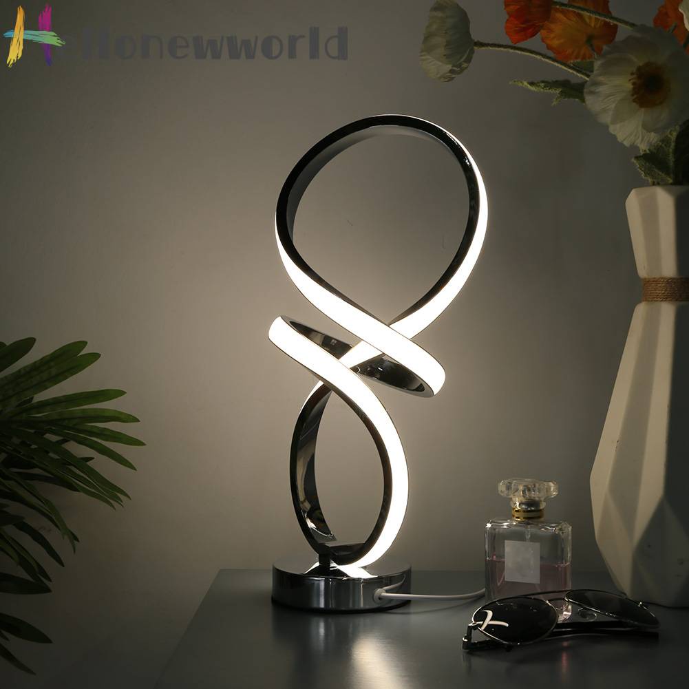 Đèn Ngủ LED Hình Xoắn Ốc Màu Bạc Siêu Bền Độc Đáo Trang Trí Phòng Ngủ