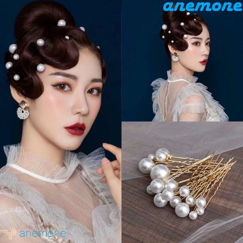ANEMONE Kẹp Tóc Đính Ngọc Trai Thời Trang Cho Cô Dâu