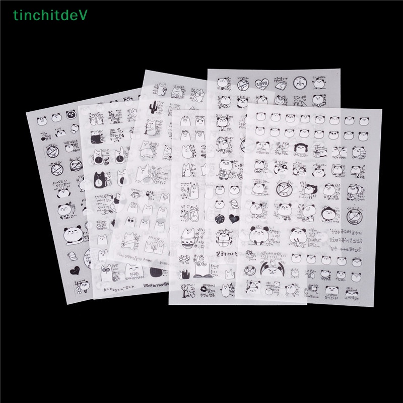 [TinchitdeV] Set 6 Miếng Dán Pvc Hình Gấu Trúc Dễ Thương Trang Trí Sổ Tay Nhật Ký Điện Thoại [Mới]