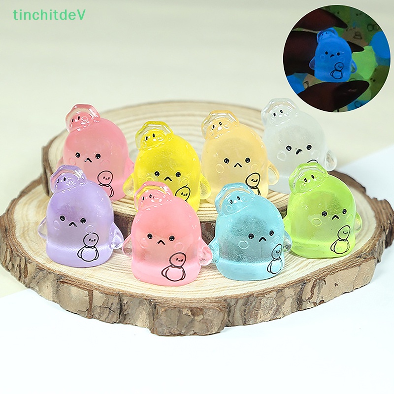 Set 2 Quả Trứng Dạ Quang Bằng Nhựa Resin Mini DIY Dễ Thương Trang Trí Bàn Làm Việc Cho Trẻ Em