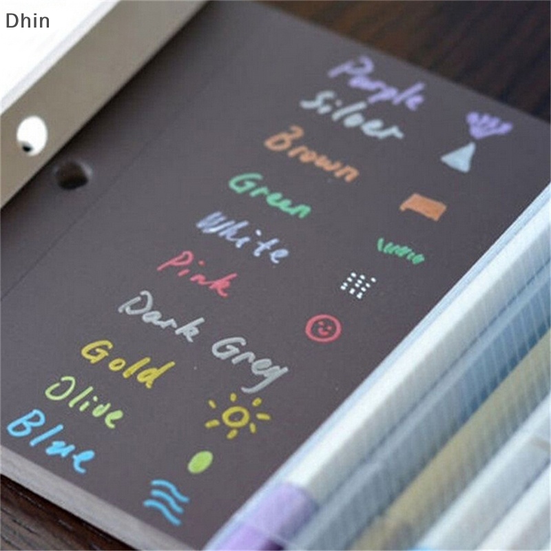 [Dhin] 10Pcs Color Metallic Fine Pen Pencil Marker DIY Album Dauber Pen Set Waterproof COD