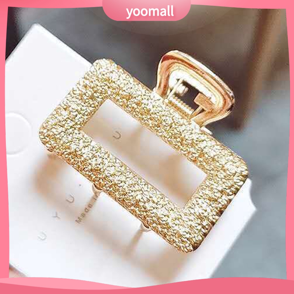 [YM] Kẹp Tóc Kẹp Móng Vuốt Nhiều Kiểu Dáng Đơn Giản Thanh Lịch Sáng Bóng Hình Nơ / Chữ Nhật / Trái Tim / Mặt Trăng / Elip Bằng Hợp Kim