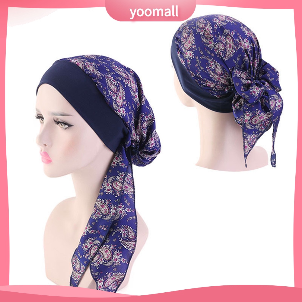 Mũ Trùm Đầu Co Giãn In Họa Tiết Hoa Phong Cách Cướp Biển Cho Nữ