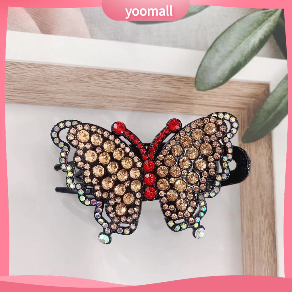 Kẹp Tóc Hình Bướm Đính Đá Nhiều Màu Chống Trượt Trọng Lượng Nhẹ