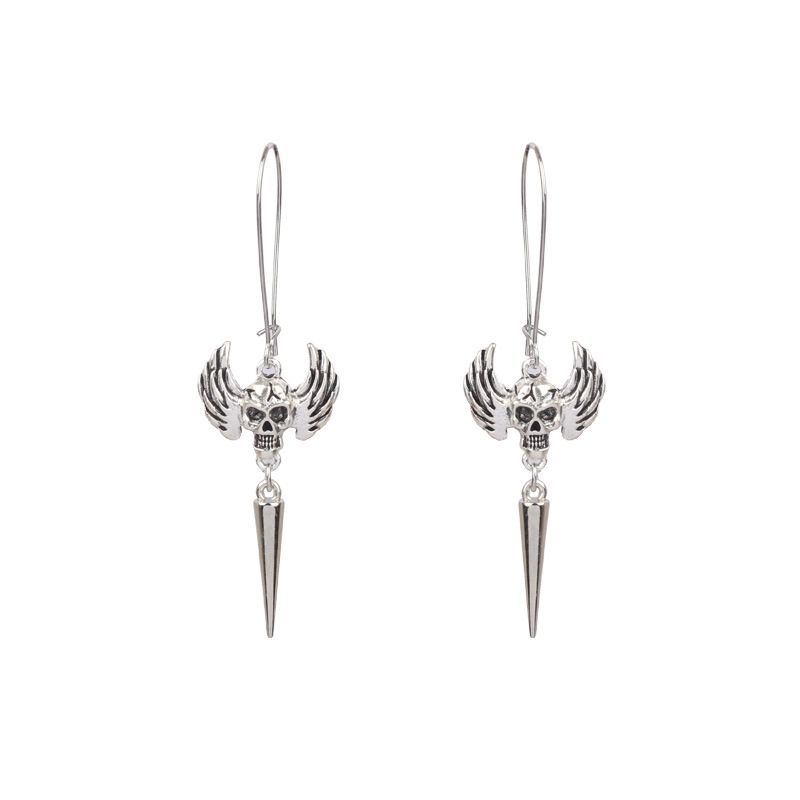 Bông Tai Đinh Tán Hình Đầu Lâu Kinh Dị Phong Cách Halloween