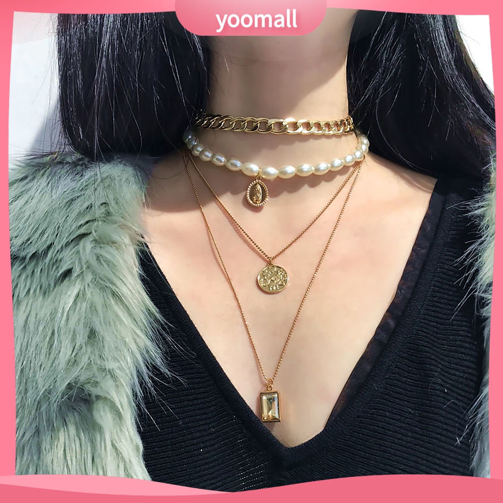 Vòng cổ Nhiều Lớp Bắt Mắt Phong Cách Vintage