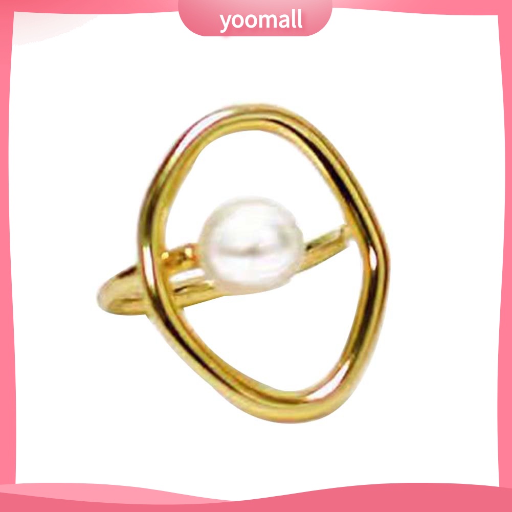 Nhẫn Đính Ngọc Trai Nhân Tạo Thời Trang Dành Cho Nữ