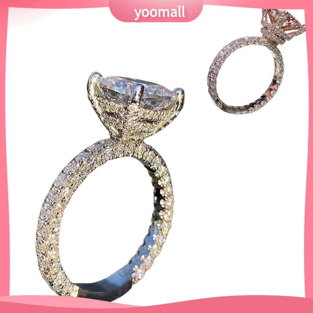 Nhẫn Cưới Mặt Vuông Đính Đá Zircon Thời Trang Dành Cho Nữ