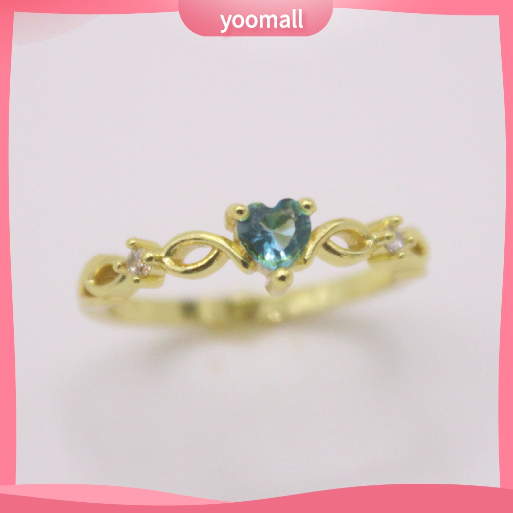 Nhẫn Cưới Hình Trái Tim Đính Đá Zircon Thời Trang Cho Nữ