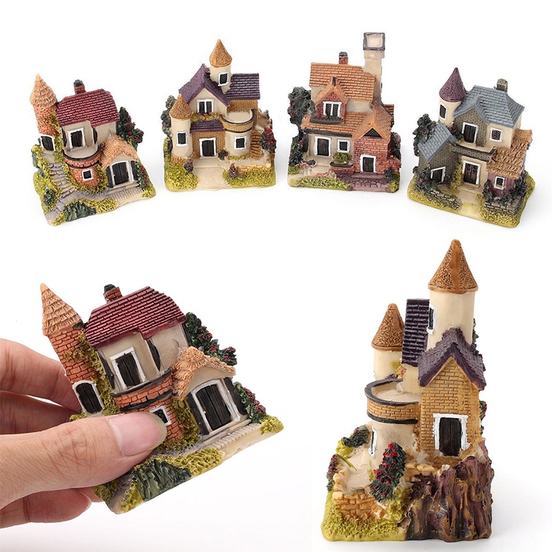 Đồ trang trí Ngôi Nhà Mini Bằng Nhựa Resin Trang Trí Tiểu Cảnh