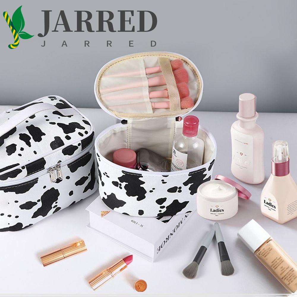 JARRED Túi Đựng Mỹ Phẩm Nhiều Ngăn Họa Tiết Bò Sữa Độc Đáo Tiện Dụng Mang Theo Du Lịch