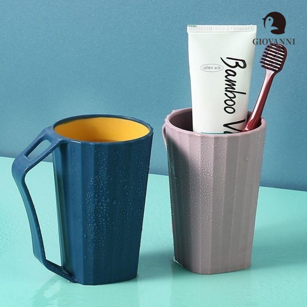 GIOVANNI Set 2 Cốc Đánh Răng Di Động Chống Vỡ Chống Trượt Có Tay Cầm Dành Cho Đi Du Lịch