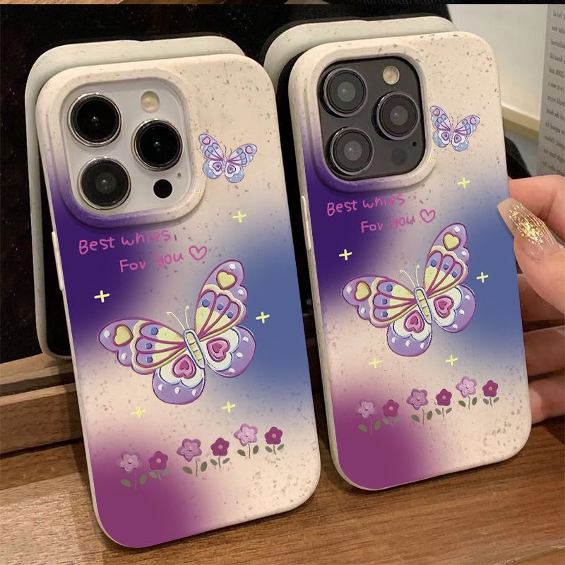 Ốp Điện Thoại Mềm Chống Sốc Hình Bướm 7max iPhone12 Vjgbgb Đơn Giản 14Pro8 1113 7max Plus plus14pro8