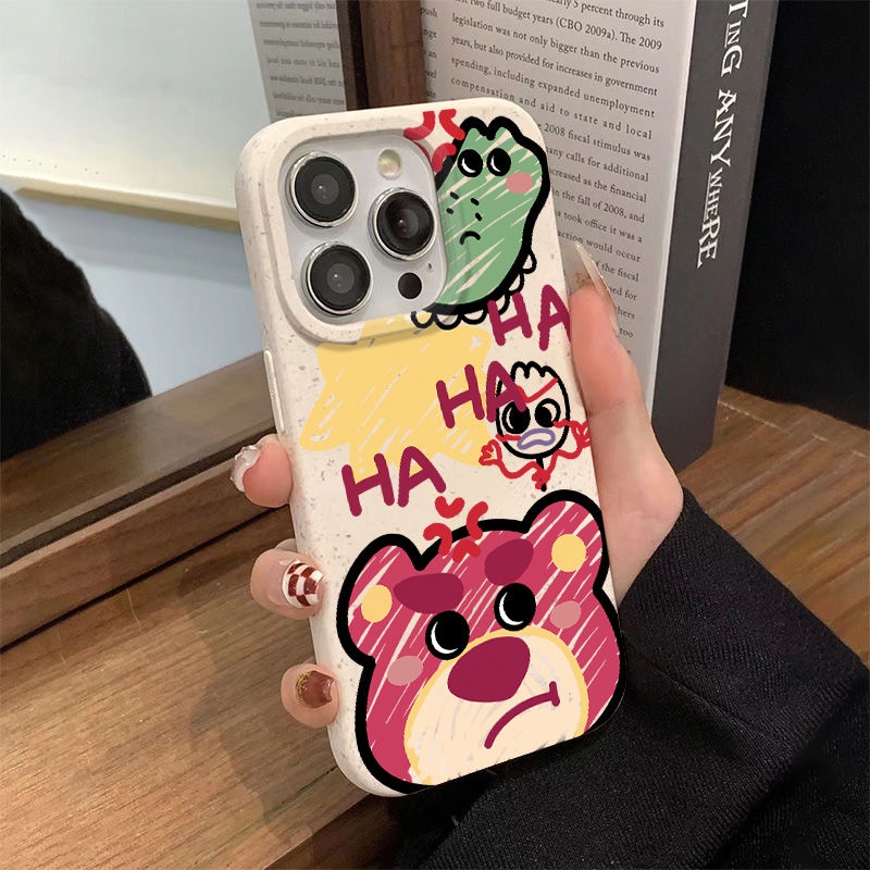 Ốp Điện Thoại Dẻo Họa Tiết Gấu &amp; Dâu Tây Dễ Thương Chống Sốc Cho iPhone12 8 11 1314promax 7 Z7F9