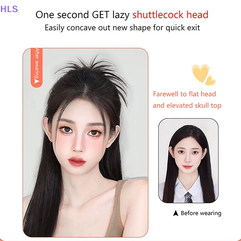 [HLS] Tóc Giả Nửa Đầu Lông Gà Có Thể Tháo Rời Sáng Tạo Và Cà Vạt Bằng Sợi Tổng Hợp Spicy Dành Cho Bạn Nữ