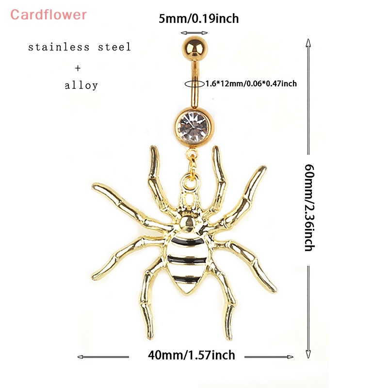 Khuyên Rốn Hình Nhện Bằng Thép Không Gỉ Đính Đá Thời Trang Mới