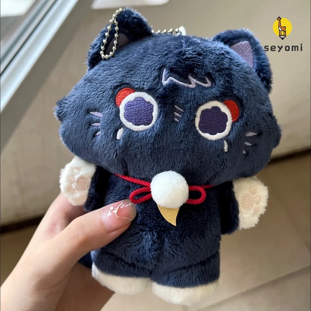 Móc khóa sang trọng Genshin Impact Scaramouche Móc Khóa Hình Búp Bê Hoạt Hình Dễ Thương Thú Nhồi Bông Hình Mèo Dễ Thương