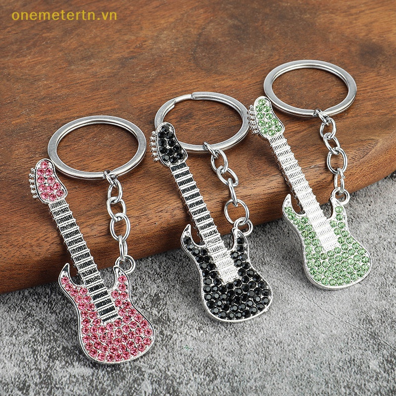 Onemetertn Móc Khóa Pha Lê Hình Đàn Guitar Bass Dễ Thương Cho Nam Và Nữ