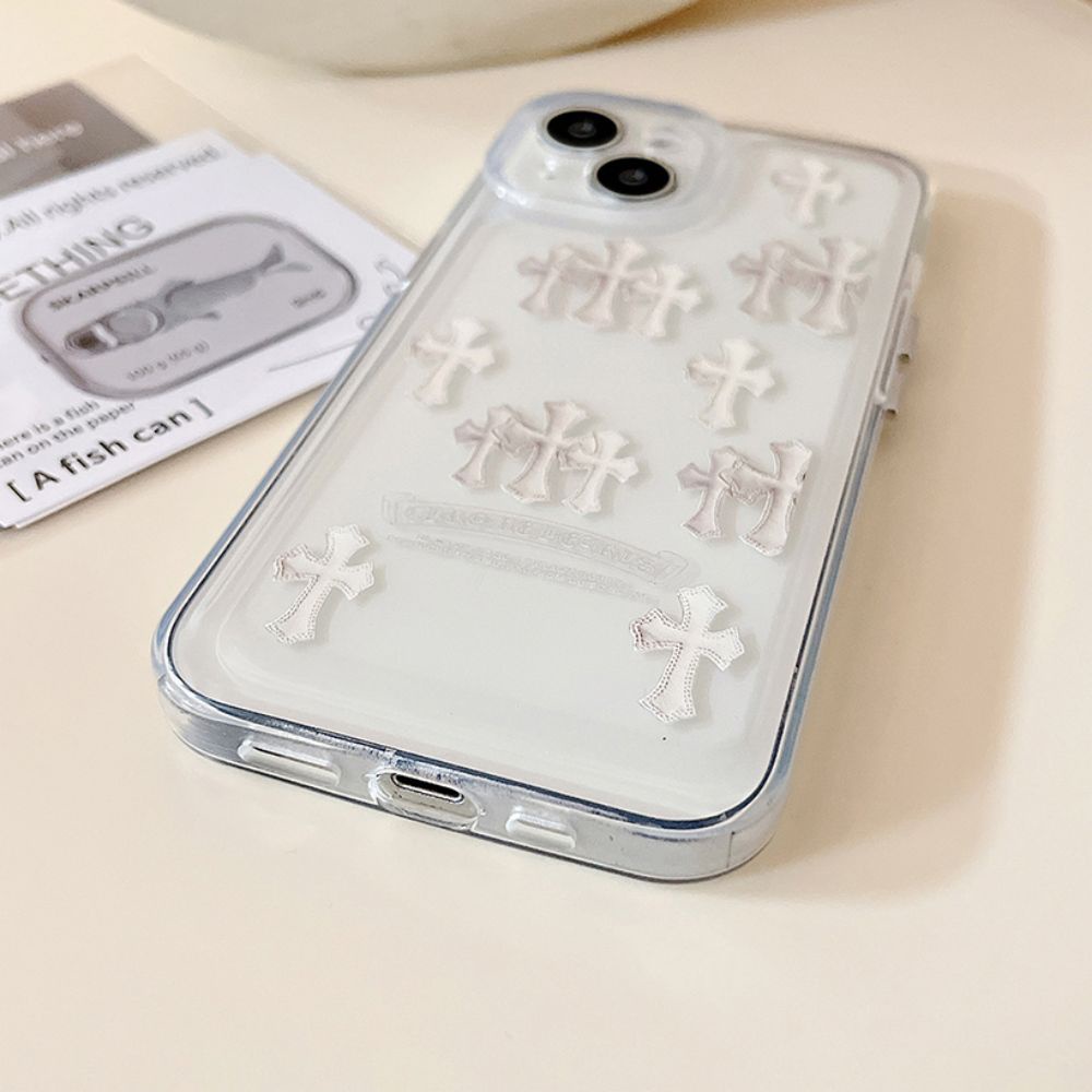 Ốp Điện Thoại TPU Mềm Trong Suốt Chống Sốc In Chữ Thập Thời Trang Cho IPhone 14 13 12 11 Pro Max X XR 8 7 Plus