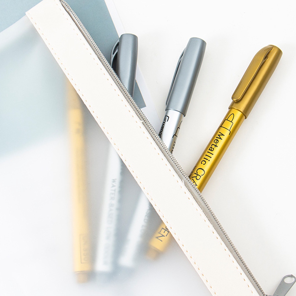 Bộ 2 Cây Bút Lông Viết Trơn Tru Bằng Nhựa Chống Nước Dùng Trang Trí Sổ Tay DIY