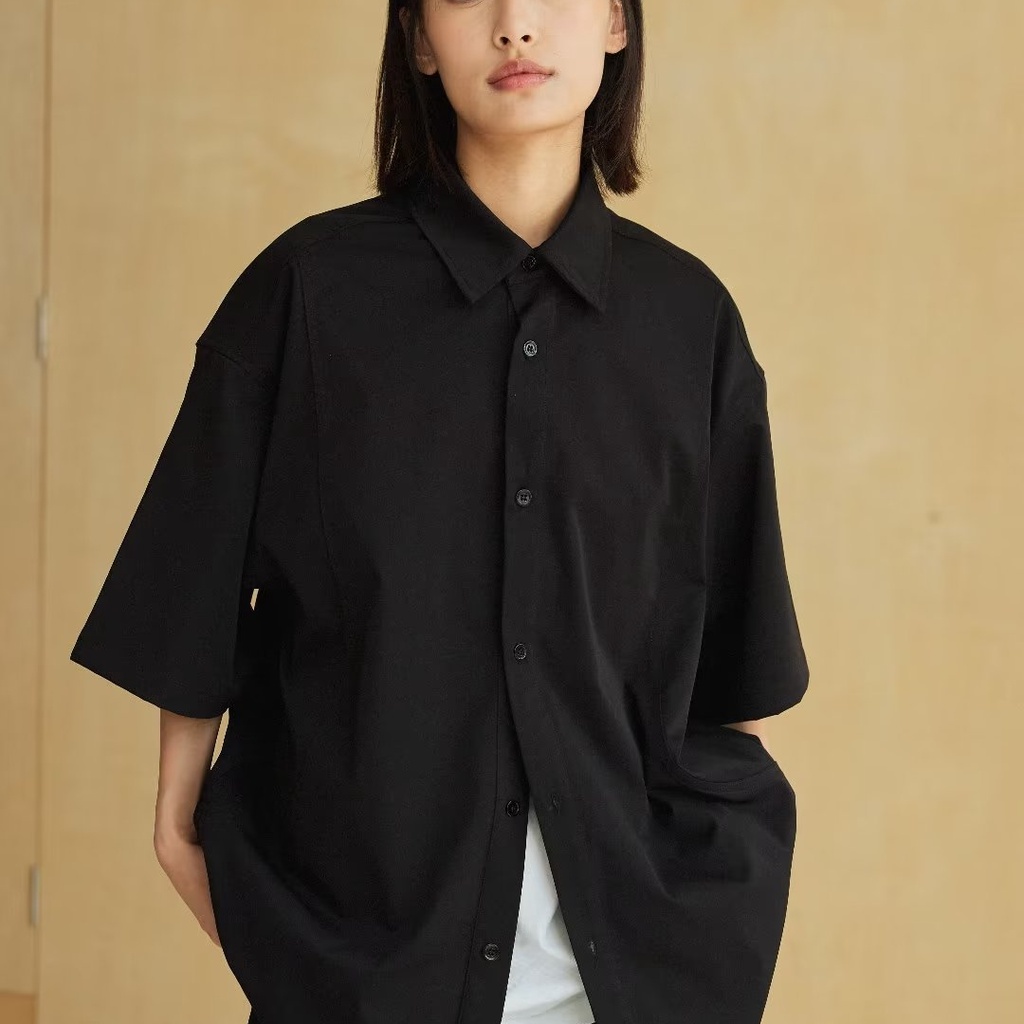 O Sơ Mi Nam Cơ Bản Phong Cách Hàn Quốc, Màu Sắc Đơn Giản, Chất Liệu Cotton Kiểu Dáng Rộng Rãi, Thích Hợp Cho Các Hoạt Động Giải Trí Và Thời Trang Cặp Đôi