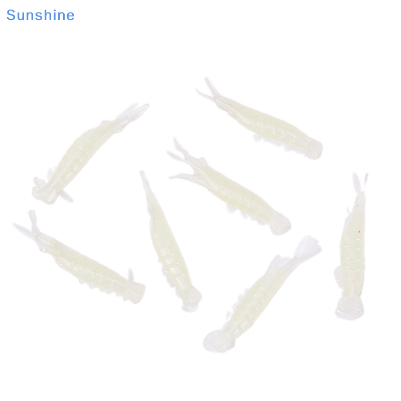 50 Mồi Tôm Giả Câu Cá Bằng Nhựa PVC Mềm Phát Sáng Trong Tối 0.6g