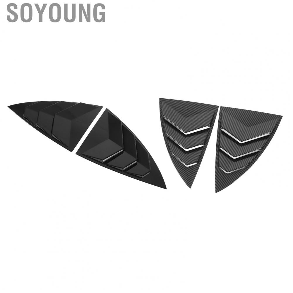 Soyoung Side Window Spoiler  Louvers Trim Triangle East To Install Scratch Resistant for Model Y