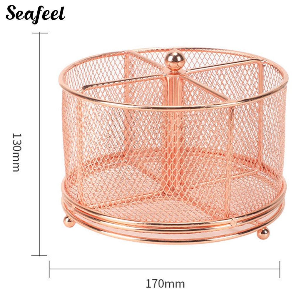 Giá Đỡ Bút 4 Ngăn Xoay 360 Độ Bằng Kim Loại Tiện Dụng Cho Gia Đình