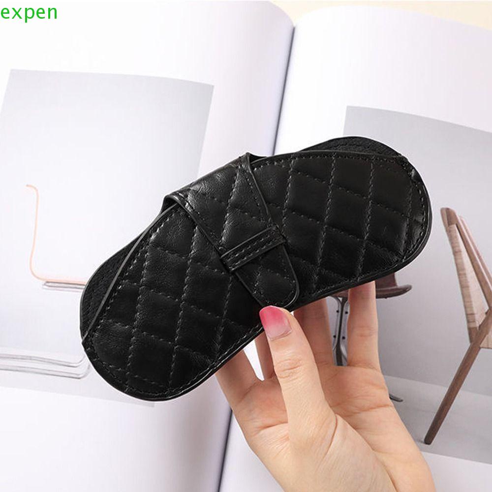 Túi Đựng Mắt Kính Bằng Da PU Chống Nước Họa Tiết Kẻ Sọc Giá Đỡ