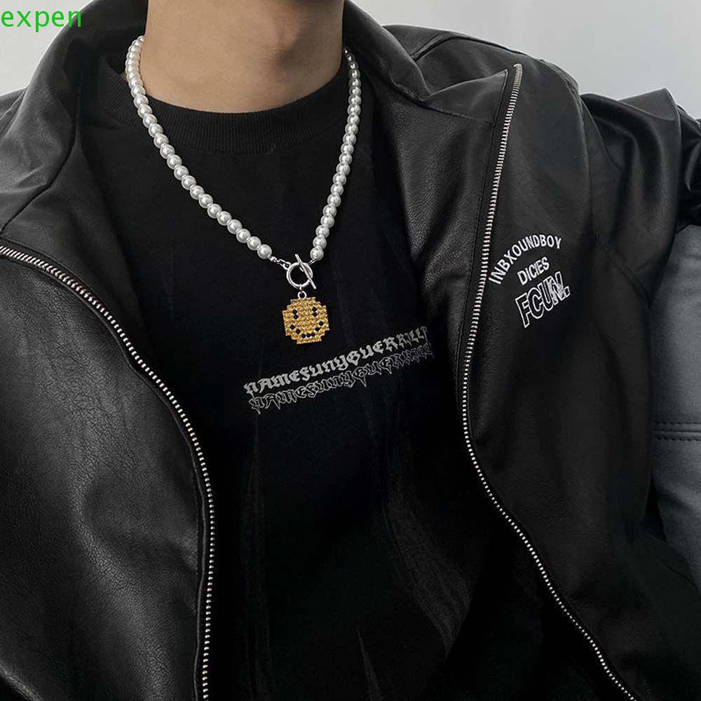 Vòng cổ Chuỗi Hạt Mặt Cười Thiết Kế Tối Giản Cho Nam Và Nữ