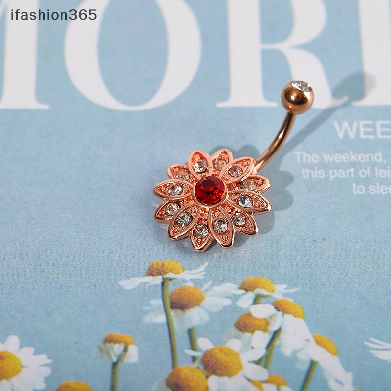 Khuyên Rốn Hình Hoa Đính Đá Pha Lê Thời Trang Cho Nữ ifashion365