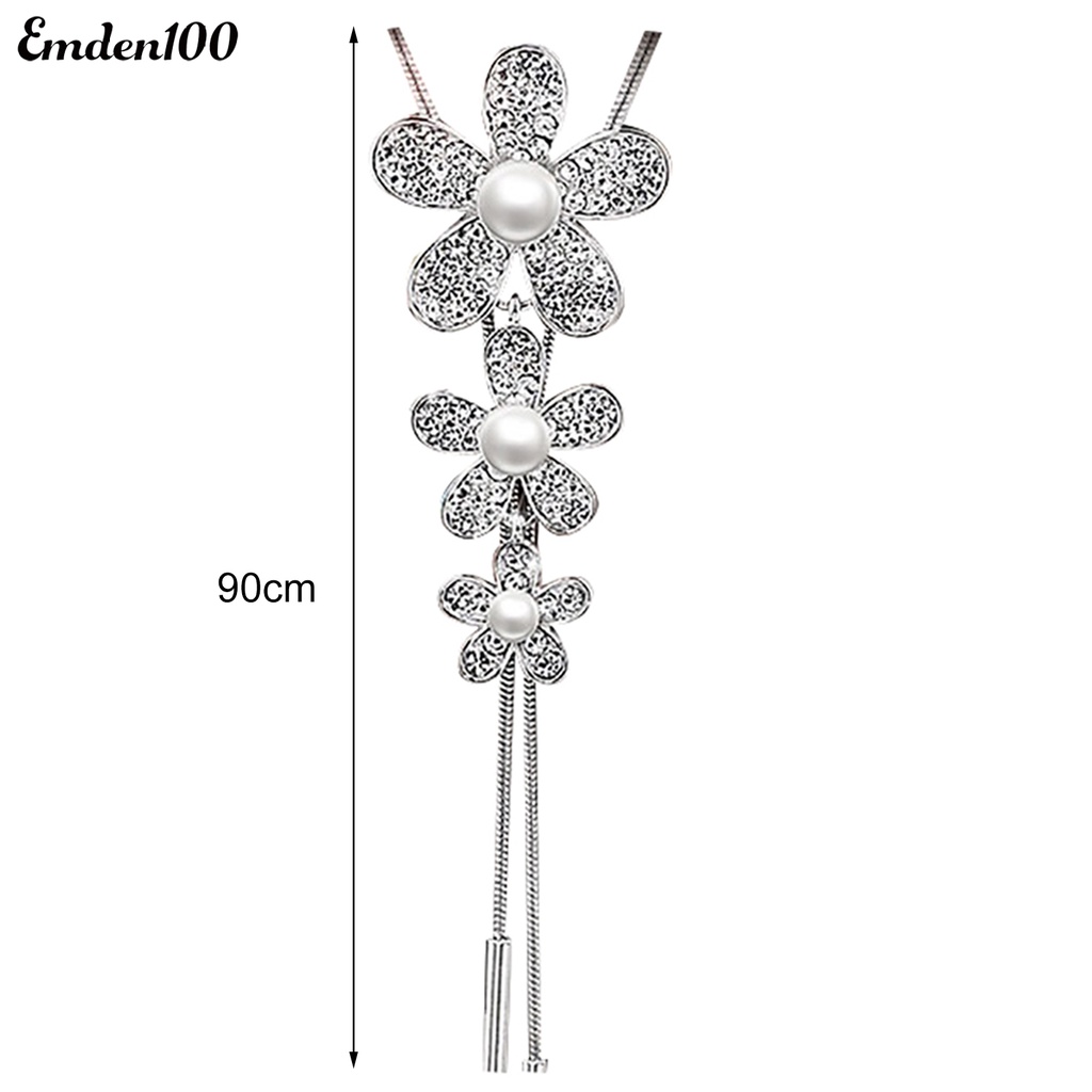 Vòng cổ Dài Mặt Hoa Đính Đá 3 Lớp Thời Trang